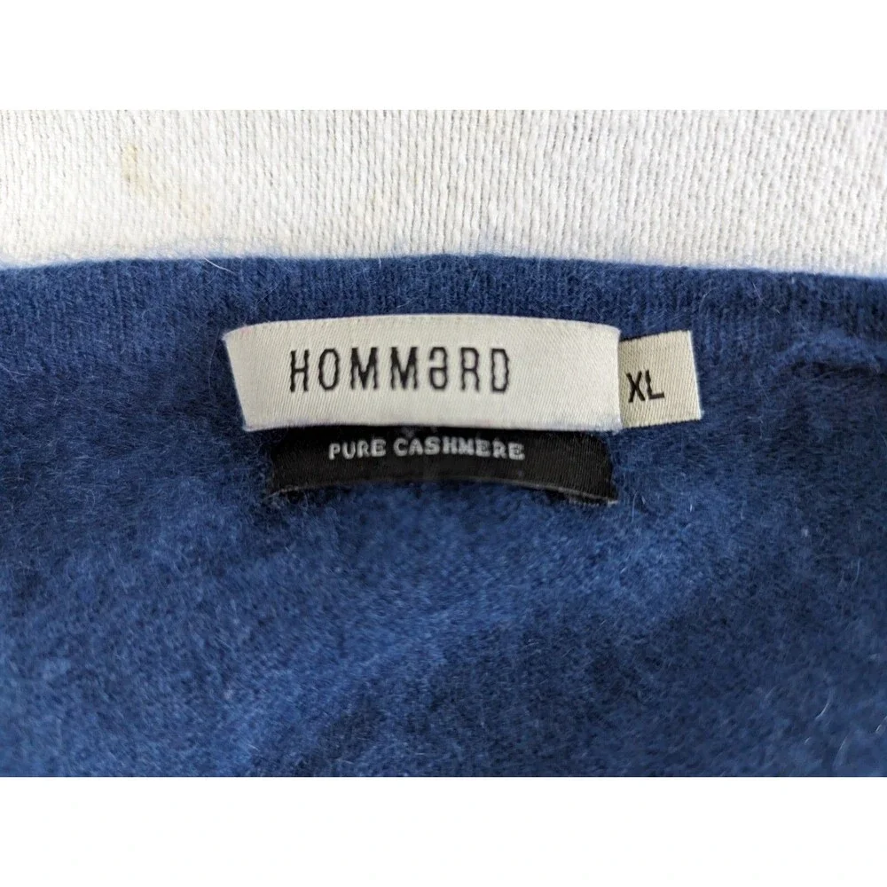 Hommard Blue 100% Cashmere Men's Crewneck Sweater Sz XL, Made in Inner Mongolia